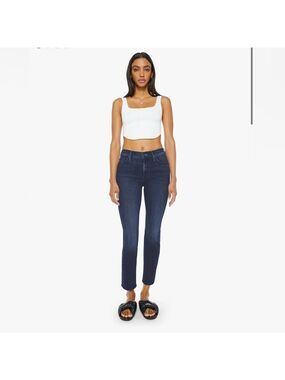 Mother The Mid Rise Dazzler Ankle Jeans Women’s 24 Blue Dark Wash